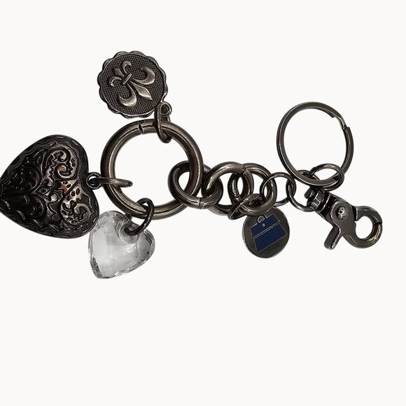 Kathy Van Zeeland Keychain Whimsy Gothic Punk Retro Bag Accessory Silver Tone - Picture 9 of 15